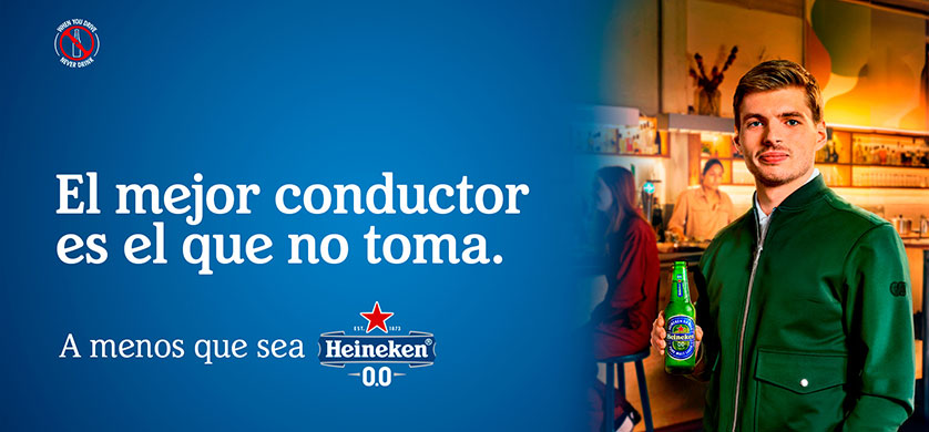 Campaña de Heineken con Max Verstappen para promover el consumo responsable