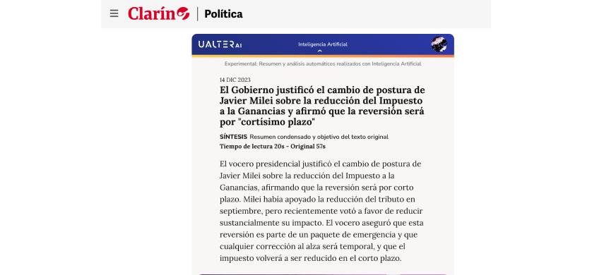 Clarín incorporó “Ualter AI”, el asistente de lectura hecho para el periodismo