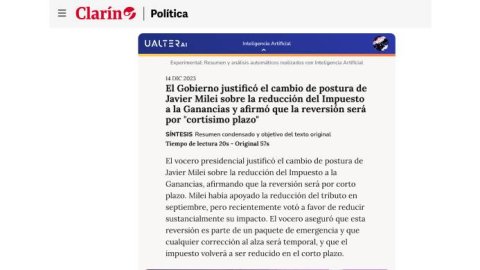 Clarín incorporó “Ualter AI”, el asistente de lectura hecho para el periodismo