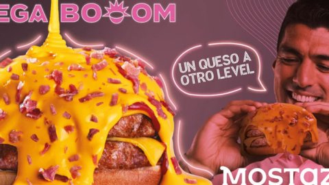 Mostaza relanza su hamburguesa Megaboom, con la figura de Luis Suarez