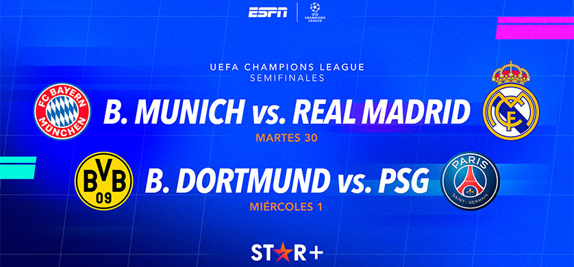 ESPN trae las apasionantes semifinales de la UEFA Champions League a STAR+