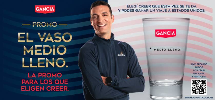 Gancia y Lionel Scaloni presentan “El vaso medio lleno”, una iniciativa para los que eligen creer