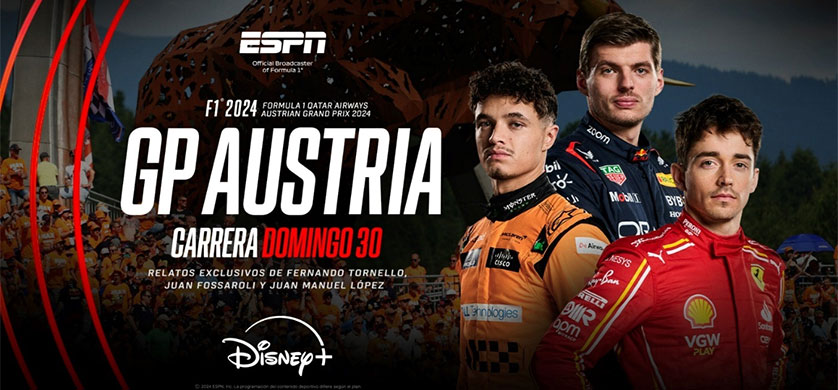 ESPN trae a DISNEY+ la Fórmula 1 en Austria y el MotoGP en Assen