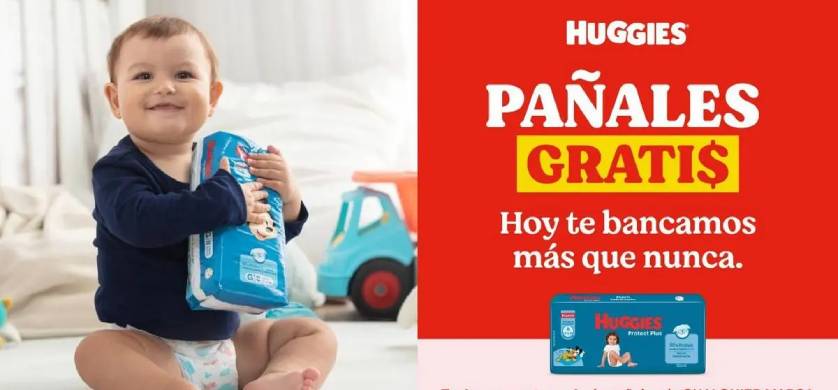 Acción de Huggies: “Pañales gratis, hoy te bancamos más que nunca”