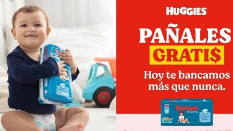 Acción de Huggies: “Pañales gratis, hoy te bancamos más que nunca”