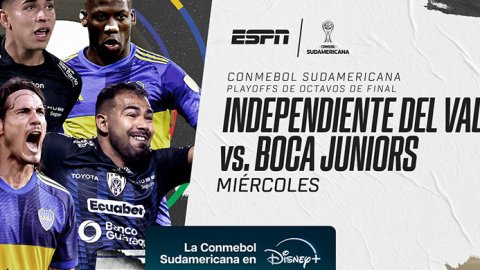 DISNEY+ transmite en vivo el partido de Boca frente a Independiente del Valle por la CONMEBOL Sudamericana