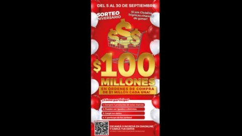 Dia celebra su aniversario sorteando 100 millones de pesos