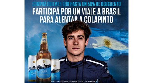 Quilmes invita a los consumidores al Gran Premio de San Pablo para alentar a Colapinto