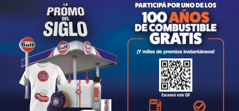 Gulf presenta la Promo del Siglo: sortea 100 años de combustible gratis