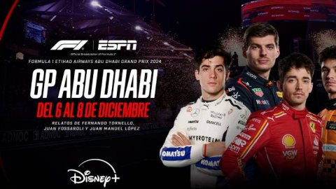 ESPN trae a DISNEY+ la última prueba del año de F1 en Abu Dhabi, con Colapinto en pista 