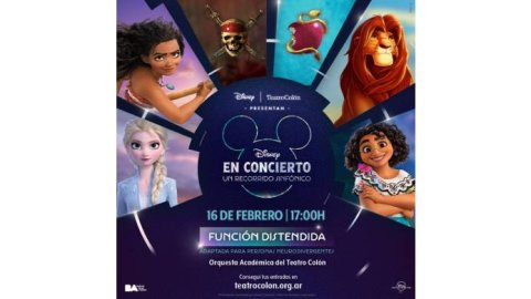 Disney en Concierto tendrá una función distendida en el Teatro Colón