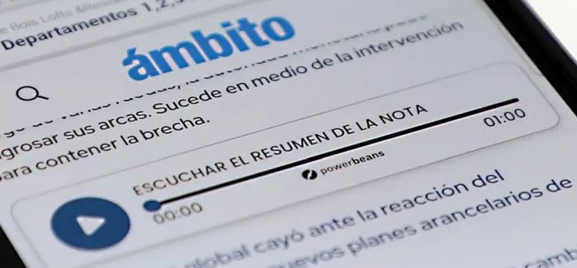 Las noticias en Ámbito ahora pueden escucharse