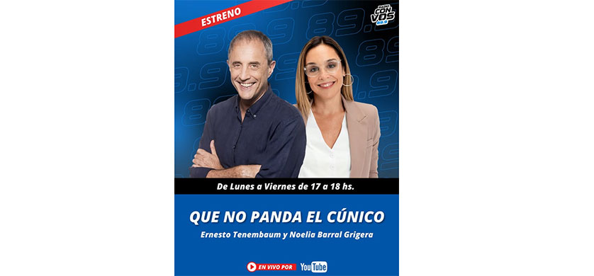 Radio con Vos estrenó nuevo programa con Ernesto Tenembaum: "Que no panda en cúnico"