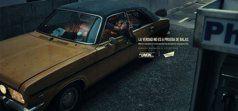 Campaña gráfica de Grey México para sensibilizar sobre los asesinatos de fotógrafos y periodistas