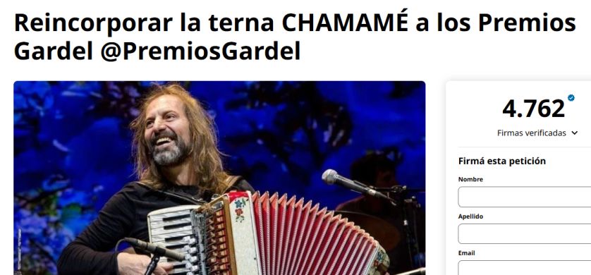 Reclaman la reincorporación del Chamamé en los premios Gardel 2025