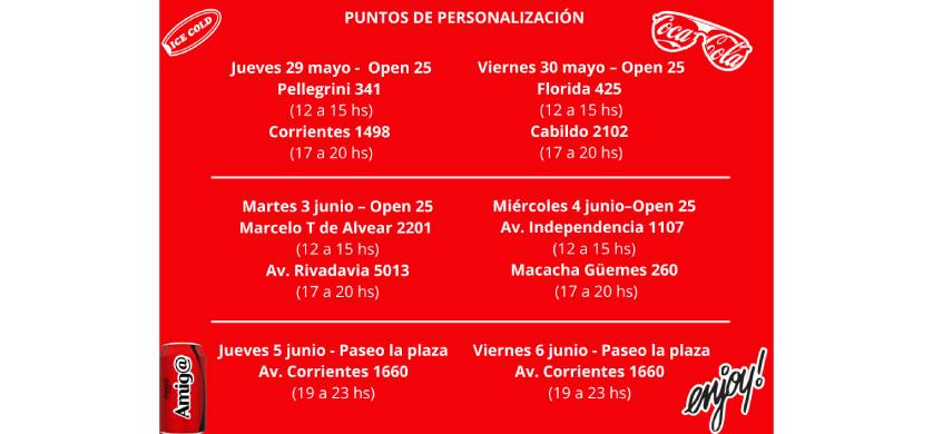 Coca-Cola activa una propuesta itinerante para personalizar etiquetas de botellas