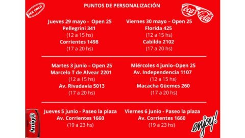 Coca-Cola activa una propuesta itinerante para personalizar etiquetas de botellas