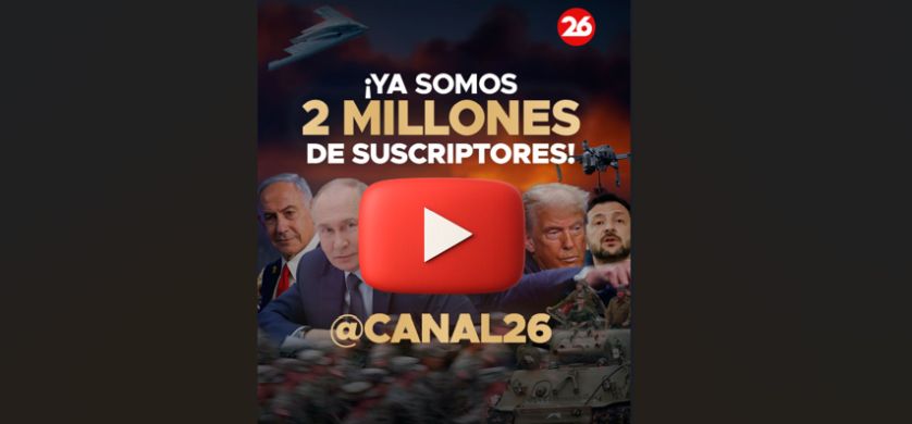 Canal 26 superó los 2 millones de suscriptores en Youtube