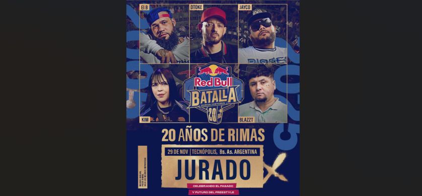 Dtoke, Blazzt, El B, Kim y Jayco serán jueces en Tecnópolis para el evento de aniversario de los 20 años de Red Bull Batalla