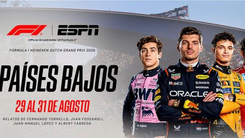 ESPN y DISNEY+ transmiten en vivo el GP de Zandvoort de la F1 en Países Bajos