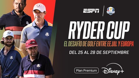 ESPN trae a DISNEY+ el golf de la fascinante Ryder Cup, con Estados Unidos vs. Europa Golf