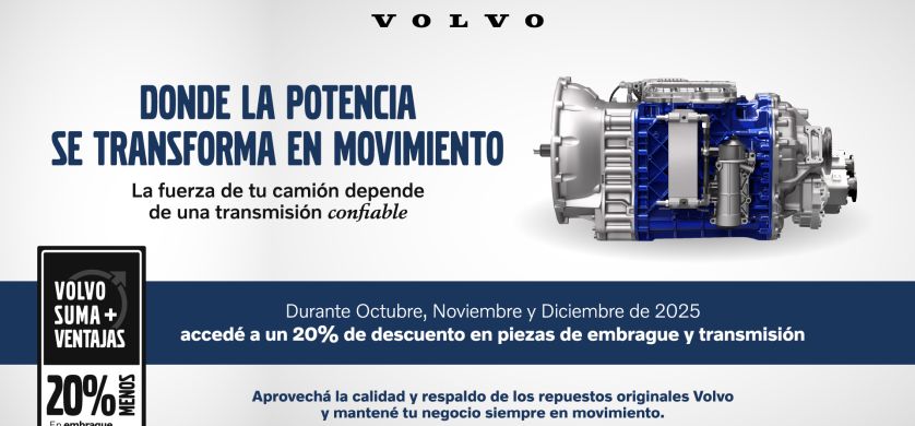 Volvo Trucks lanza la promoción "Transmisión" con descuentos del 20% en su red oficial