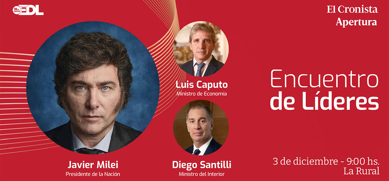 Javier Milei encabezará el cierre del Encuentro de Líderes 2025 en La Rural, organizado por El Cronista