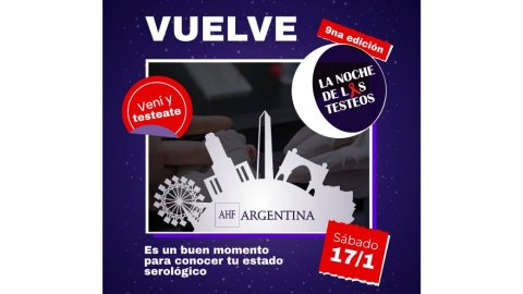 Prevención y diagnóstico: se realiza una nueva edición de "La Noche de los Testeos"