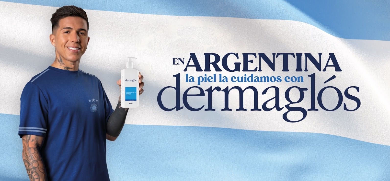 Dermaglós presenta a Enzo Fernández como imagen de su última campaña