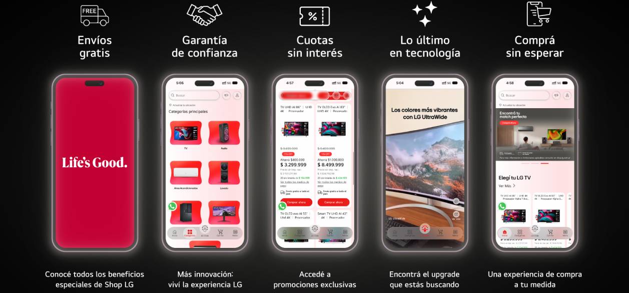 LG Argentina lanza su app mobile con compras rápidas, contenido exclusivo y envíos gratuitos