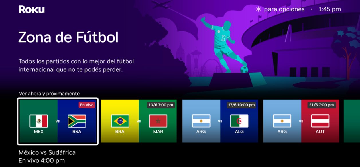 Roku incorpora Flow y presenta "Zona de Fútbol" por el Mundial