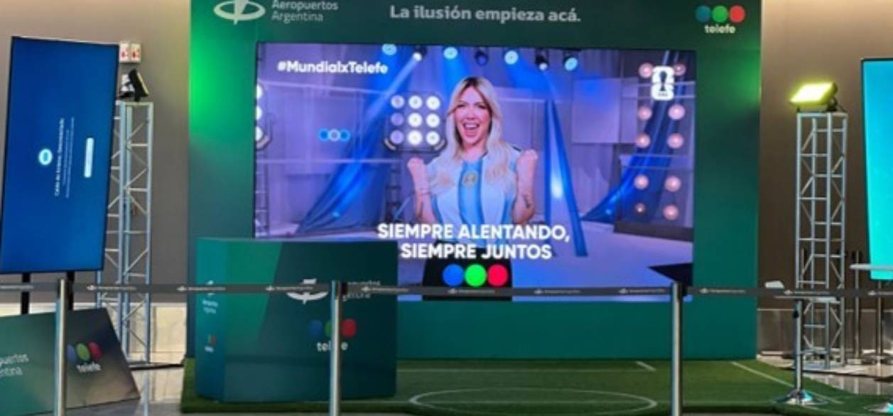 Telefe y Aeropuertos Argentina refuerzan la previa del Mundial con un espacio exclusivo en Ezeiza