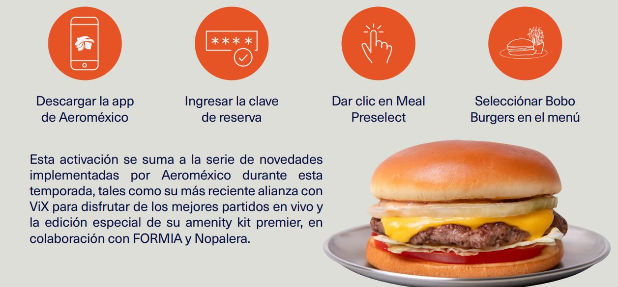 Aeroméxico y Bobo Burgers concretan alianza para ofrecer experiencias premium a los pasajeros