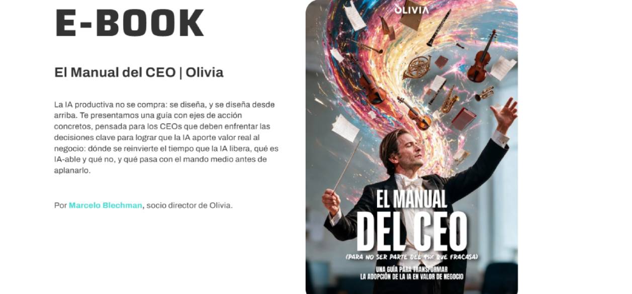 Olivia lanza un manual para CEOs sobre cómo evitar el fracaso de los proyectos de IA