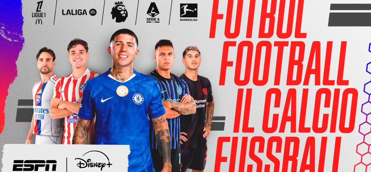 Vuelven las cinco grandes ligas europeas a la pantalla de ESPN y Disney+ Plan Premium