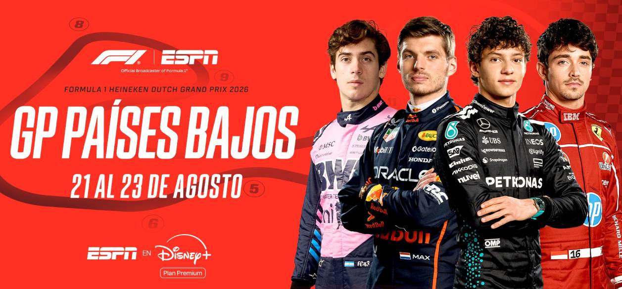 Vuelve la Fórmula 1: ESPN transmite el GP de Países Bajos por Disney+ Plan Premium