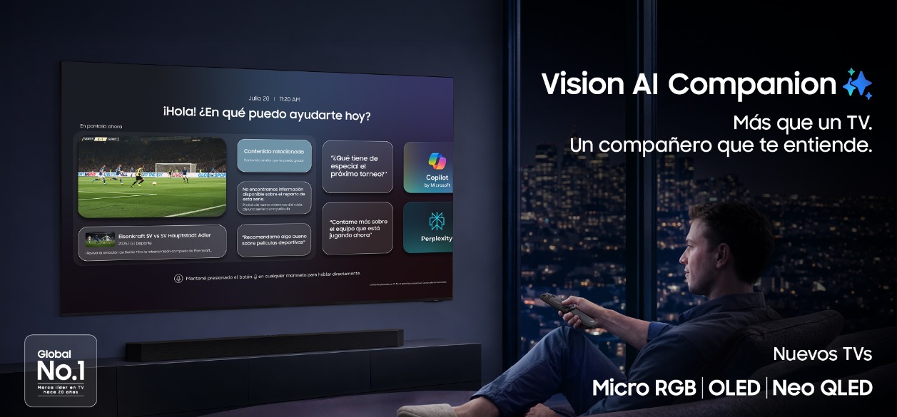 Samsung lanzó en Argentina su línea 2026 de pantallas Vision AI
