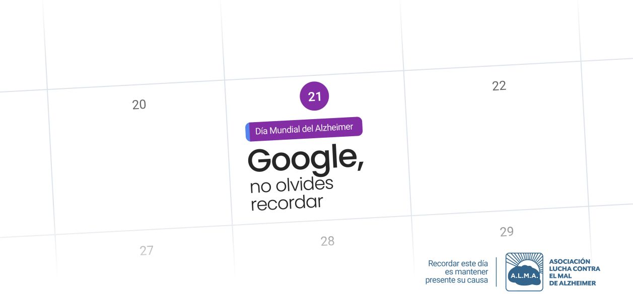ALMA le pide a Google Calendar que no se olvide del Día Mundial del Alzheimer