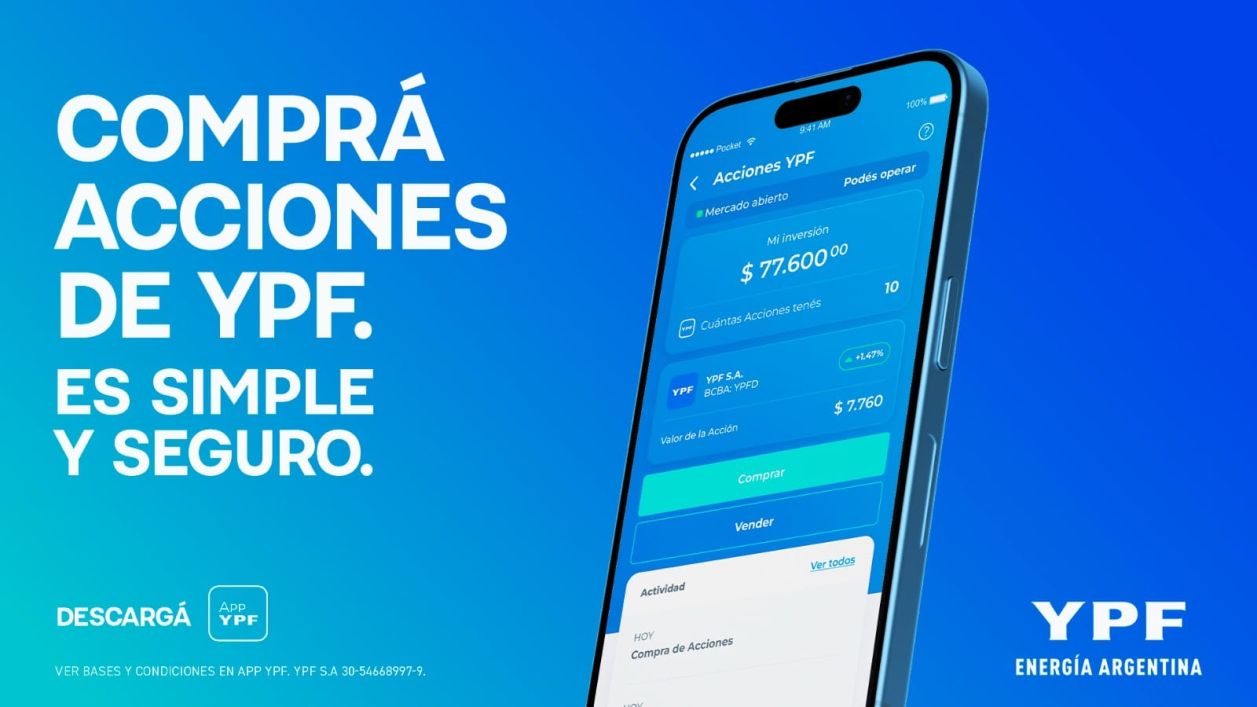 YPF alcanza un millón de acciones compradas desde App YPF