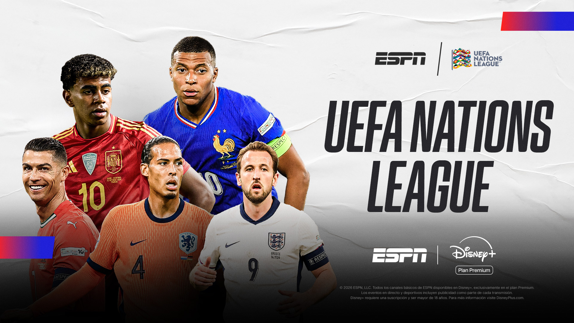 ESPN y Disney+ transmiten la UEFA Nations League 2026/27 con los grandes duelos de Europa