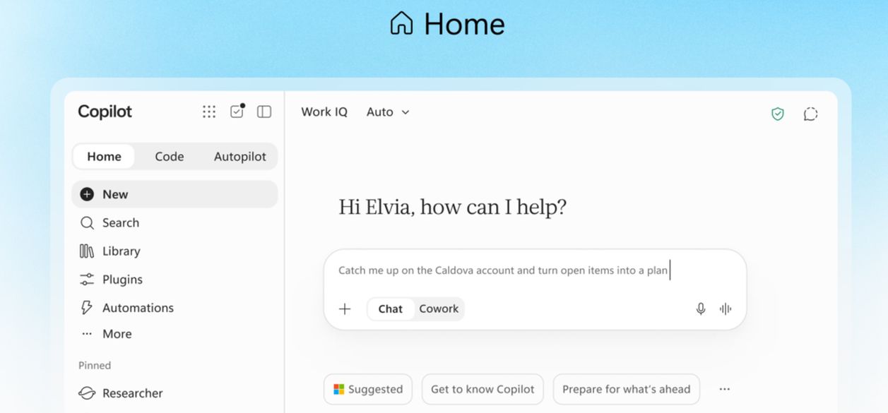 Microsoft presenta el nuevo Copilot con Home, Code y Autopilot