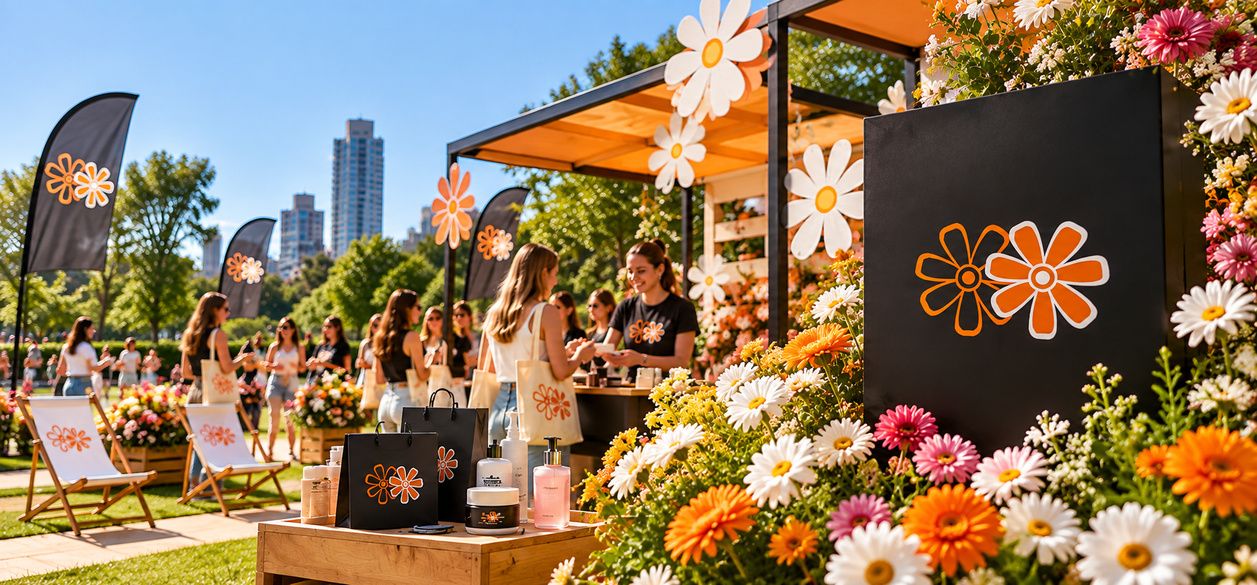 Las Margaritas celebró la primavera con intervenciones de vidrieras, obsequios y flores en parques de todo el país.