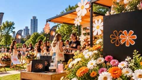 Las Margaritas celebró la primavera con intervenciones de vidrieras, obsequios y flores en parques de todo el país.