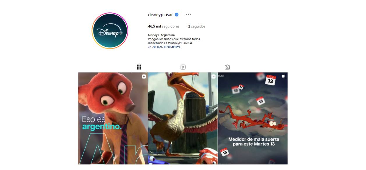 Disney+ debuta en Instagram con un perfil pensado para la audiencia argentina